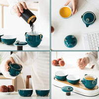 Lucky Cat Porcelain Tea Mug Set