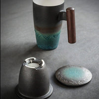 Lidded Ceramic Tea Cup, 380ml