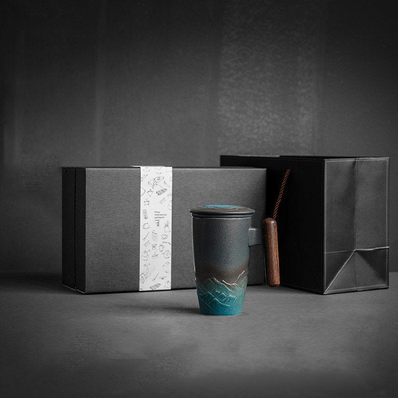 Lidded Ceramic Tea Cup, 380ml