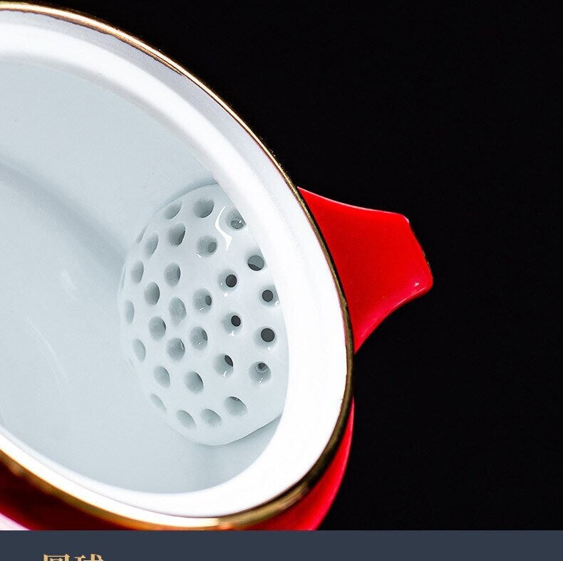 Lucky Cat Porcelain Tea Mug Set