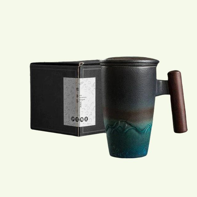 Lidded Ceramic Tea Cup, 380ml
