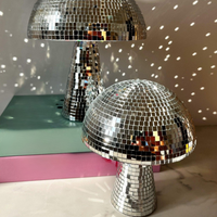 Metallic disco mushroom lamp