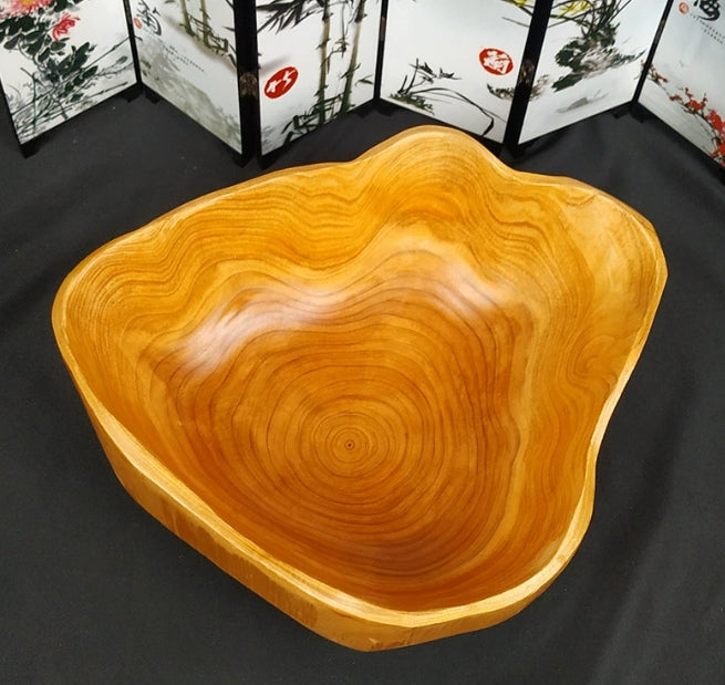 Teak root bowl grain detail