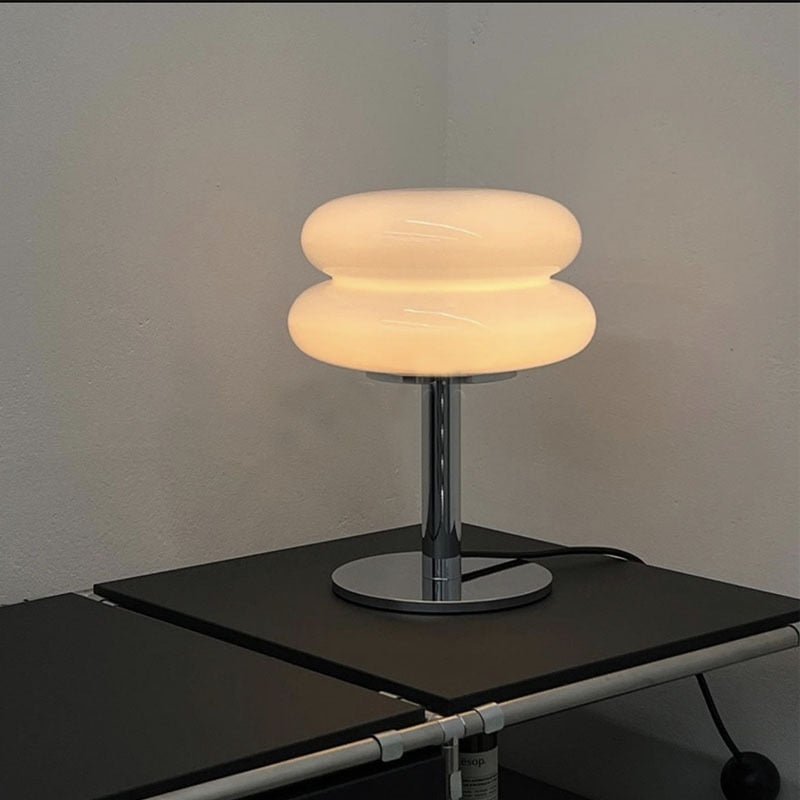Glass Shade USB Table Lamp 28cm