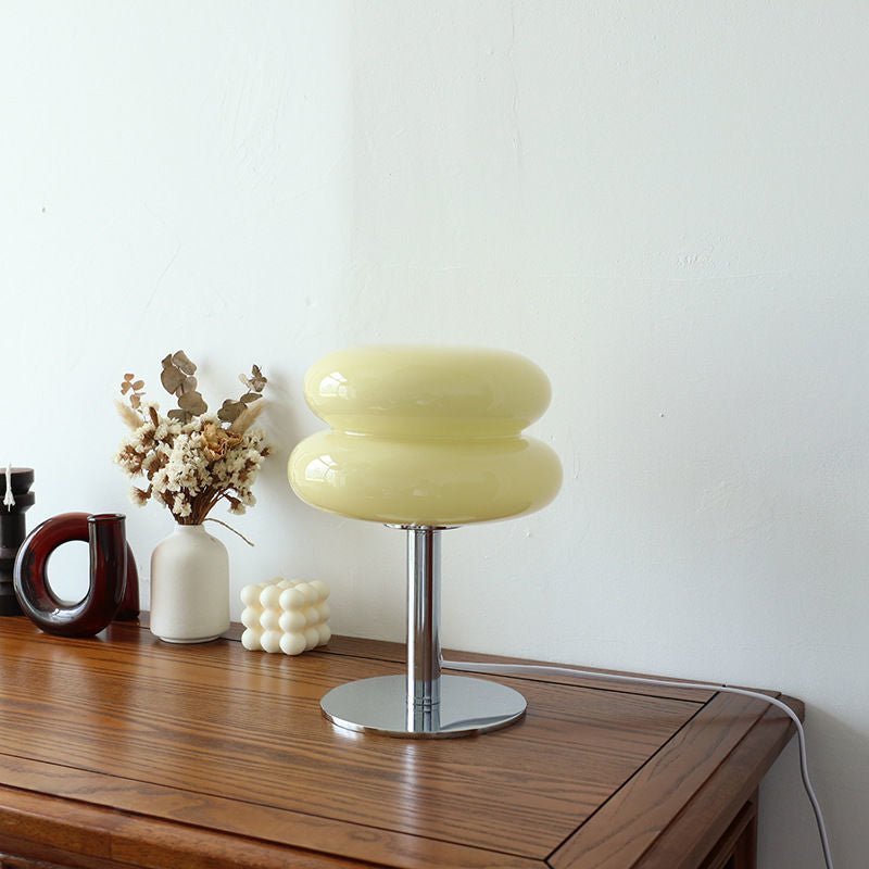 Glass Shade USB Table Lamp 28cm