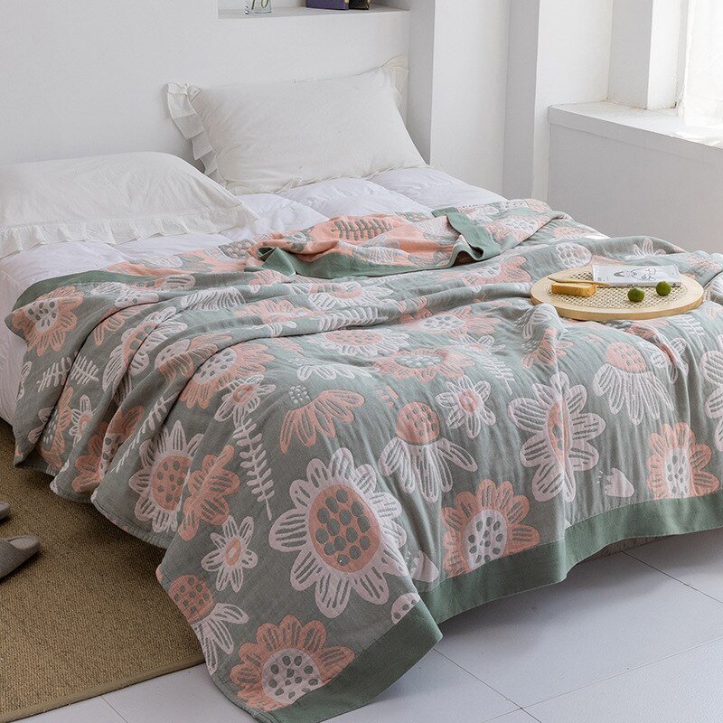 Japanese Print Cotton Throw
