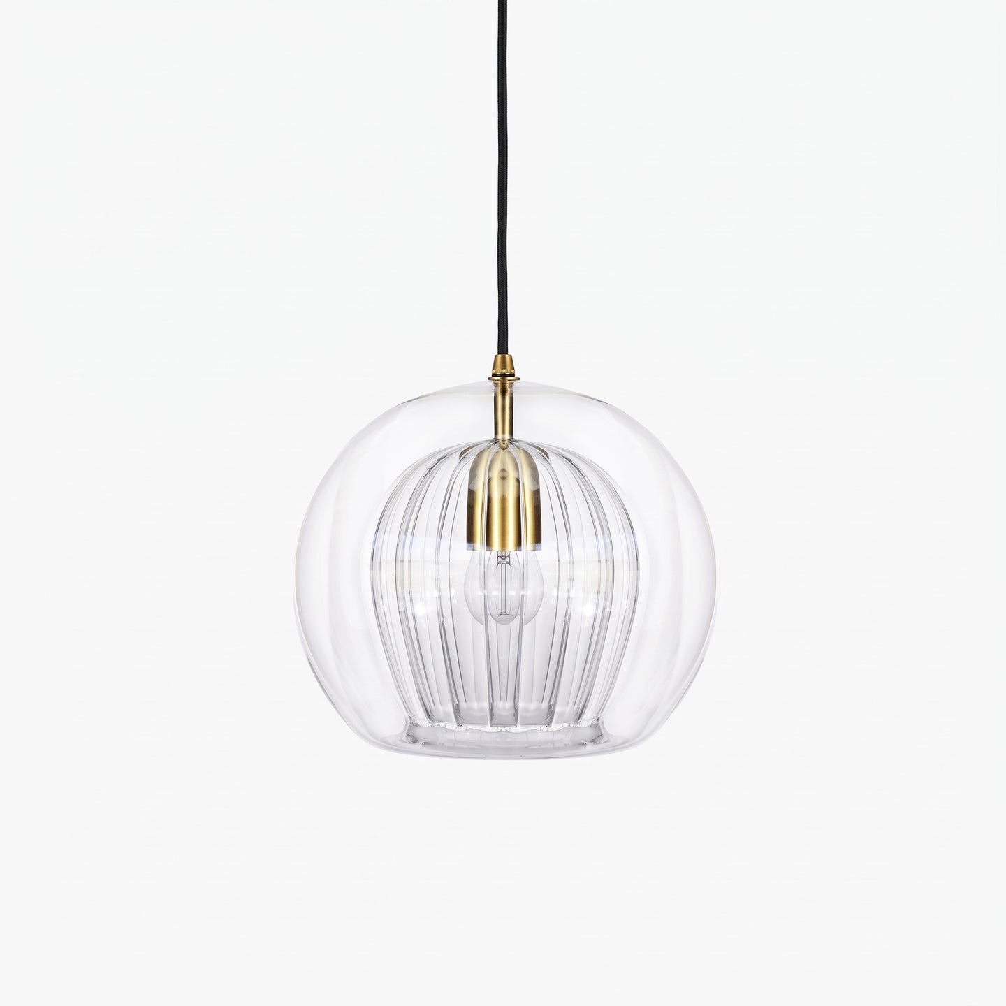Juna Glass Globe Pendant Light on white background