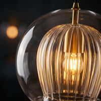 Juna pendant glass and filament bulb close-up