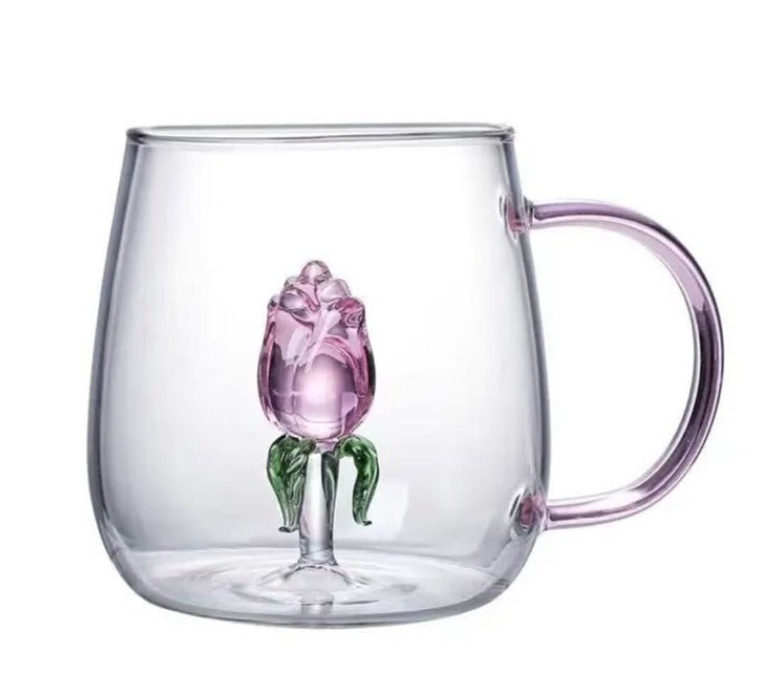 Handmade Pink Glass Tumbler and Goblets