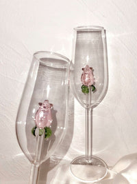 Handmade Pink Glass Tumbler and Goblets