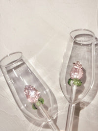 Handmade Pink Glass Tumbler and Goblets