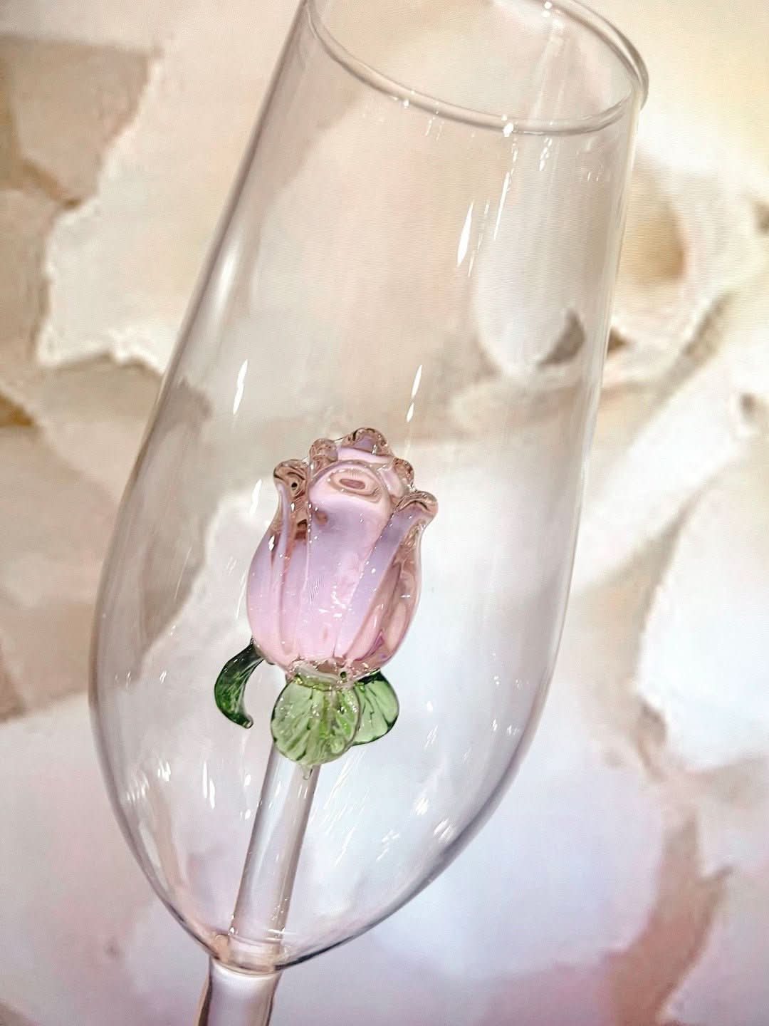 Handmade Pink Glass Tumbler and Goblets