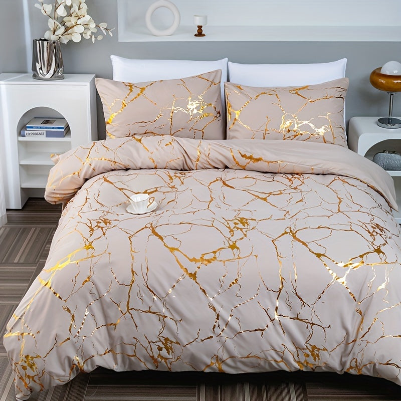 Marble Print Duvet Cover Set