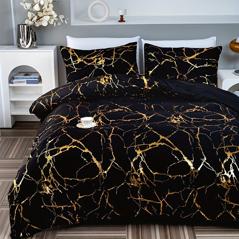 Marble Print Duvet Cover Set