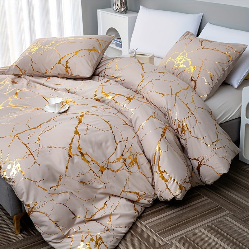 Marble Print Duvet Cover Set