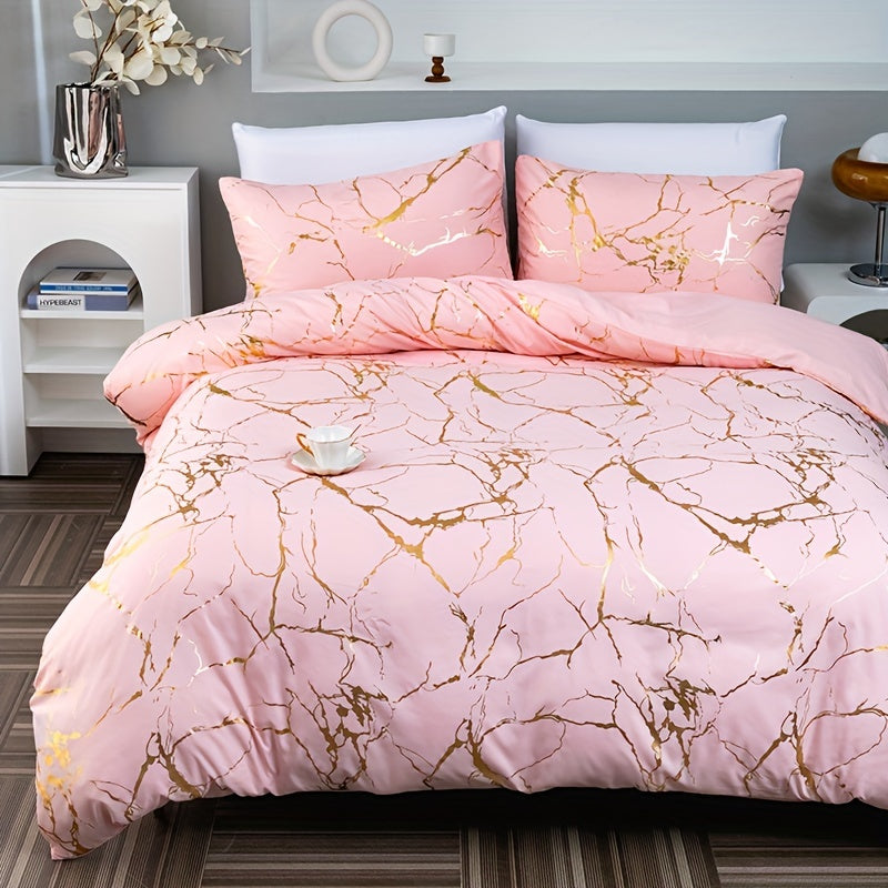 Marble Print Duvet Cover Set