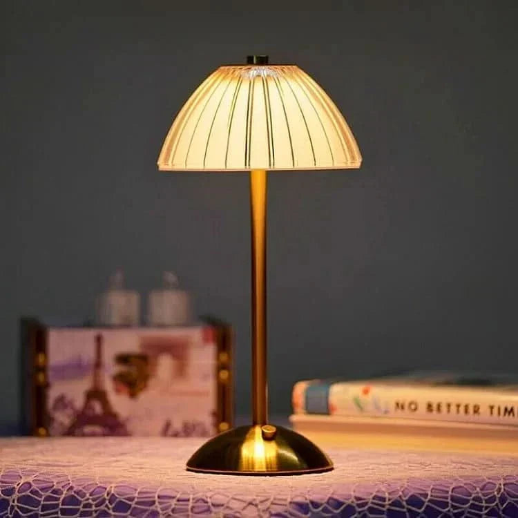Crystal cordless rechargeable lamp
