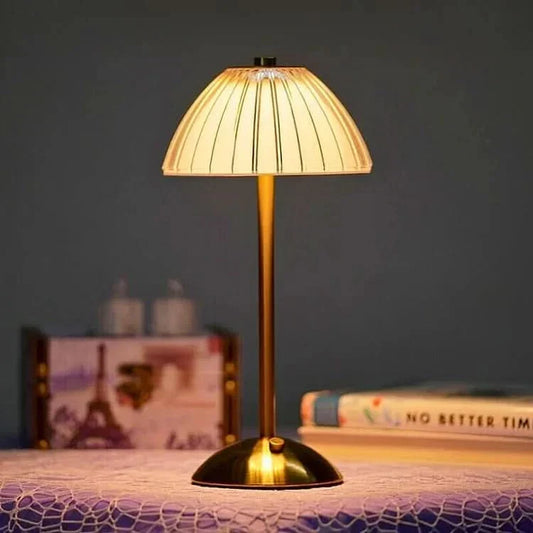 Crystal cordless rechargeable lamp