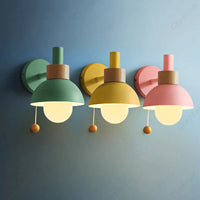 Wood Accent Pull-Switch Wall Light