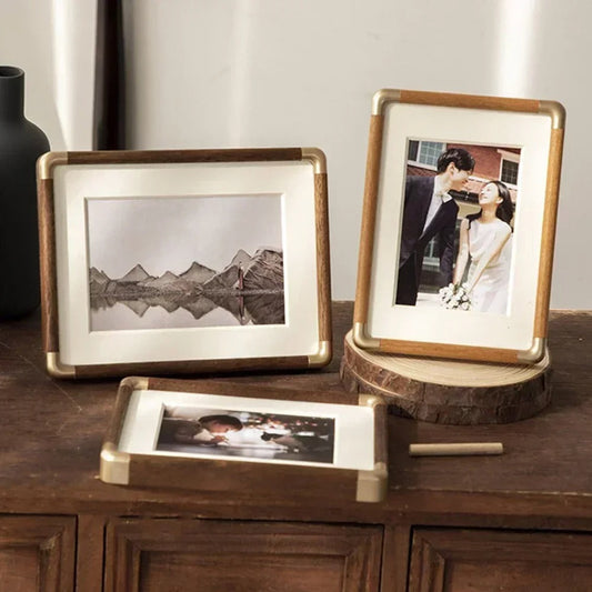 Brass-Corner Wooden Photo Frame