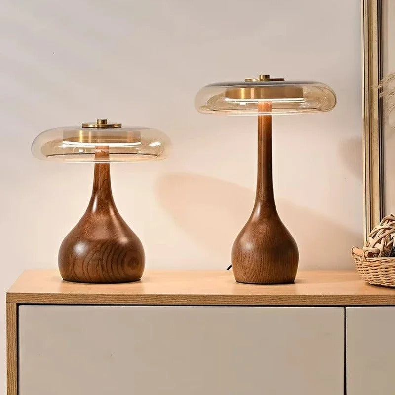 Andi Brass and Walnut Table Lamp