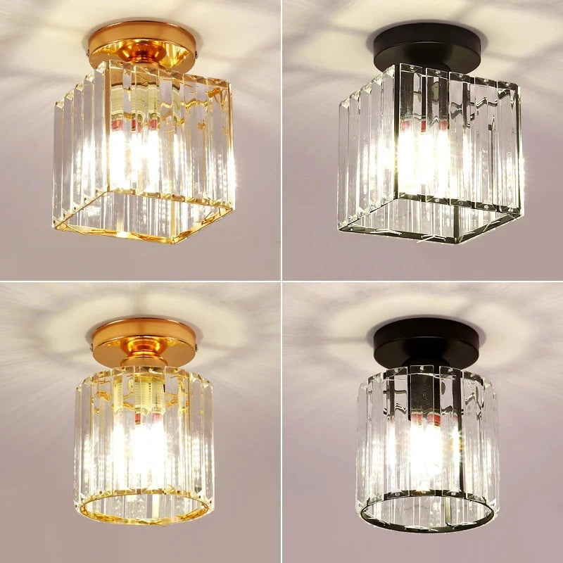 Crystal and Metal Corridor Ceiling Light