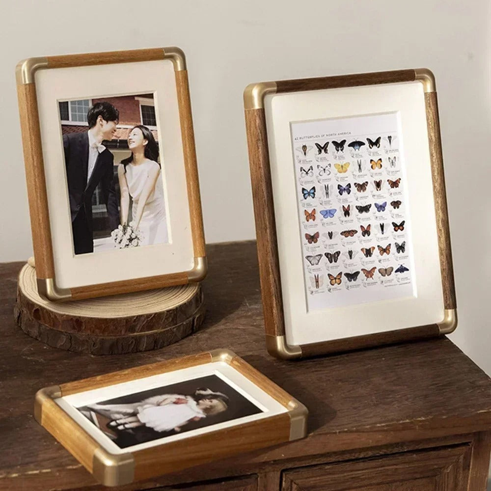 Brass-Corner Wooden Photo Frame
