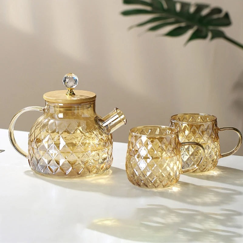 Glass and Wood Teapot