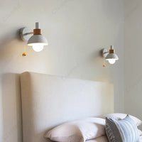 Wood Accent Pull-Switch Wall Light