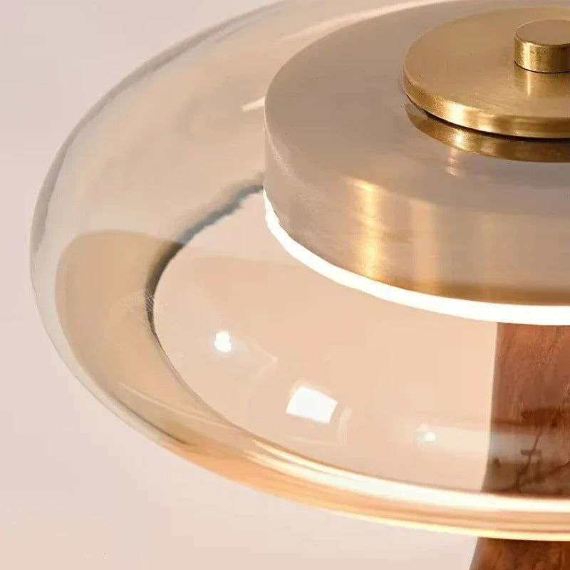 Andi Brass and Walnut Table Lamp