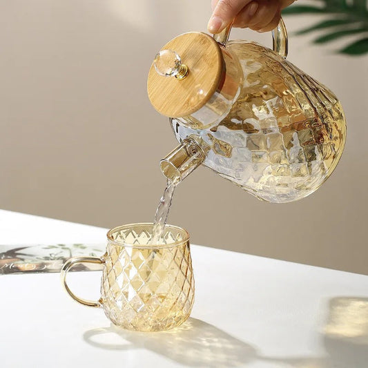 Glass and Wood Teapot