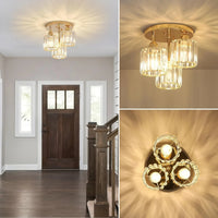 Three-Light Crystal Semi-Flush Light