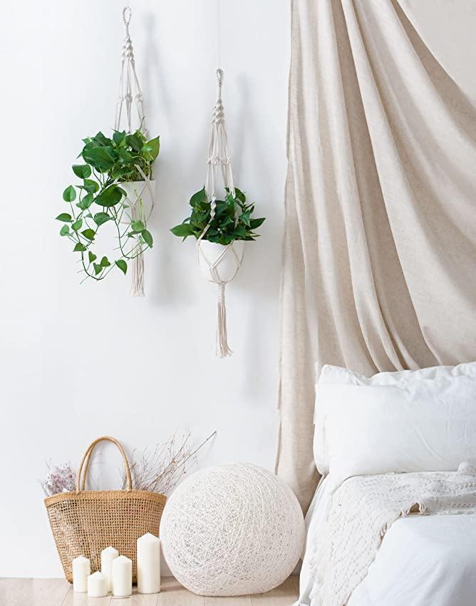 Macrame Plant Hangers, Set of Four