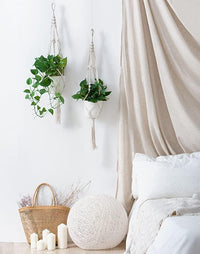Macrame Plant Hangers, Set of Four