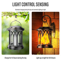 Solar Flame Effect Lanterns, Pair