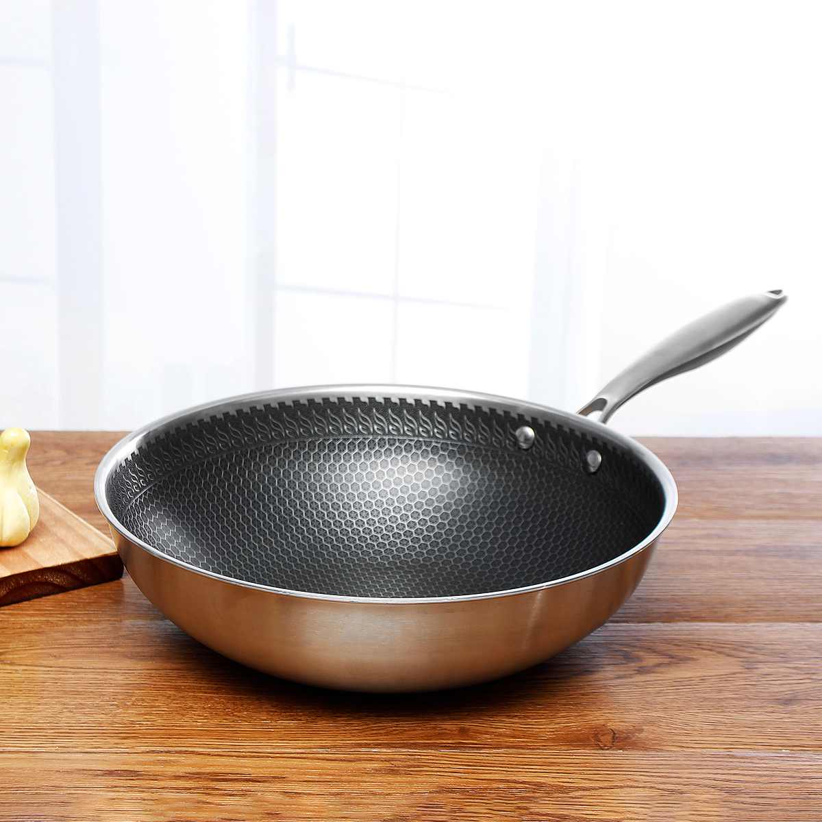 Honeycomb Stainless Steel Frying Pan, 30cm