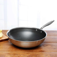 Honeycomb Stainless Steel Frying Pan, 30cm