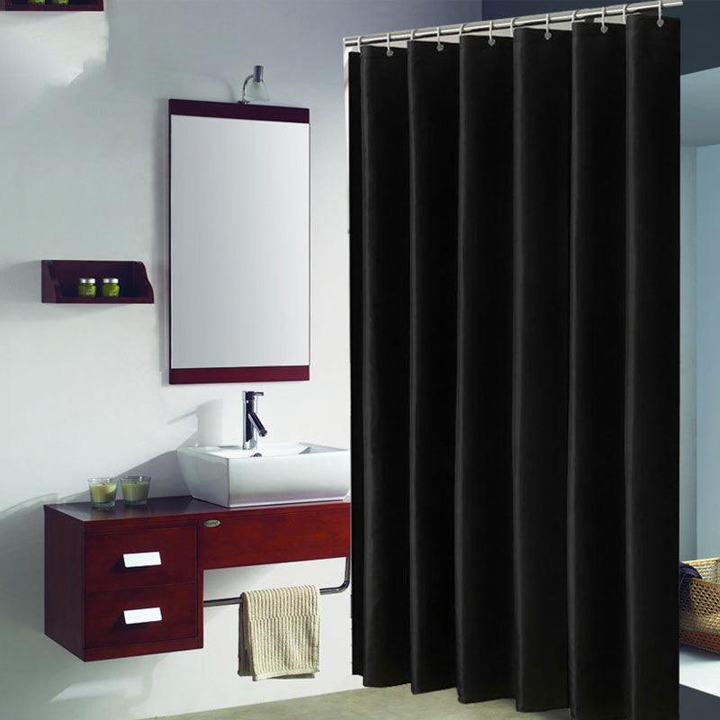 Black Water-Repellent Shower Curtain
