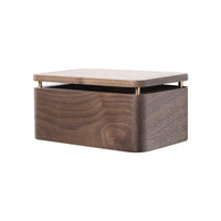 Timber and Brass Toilet Roll Holder