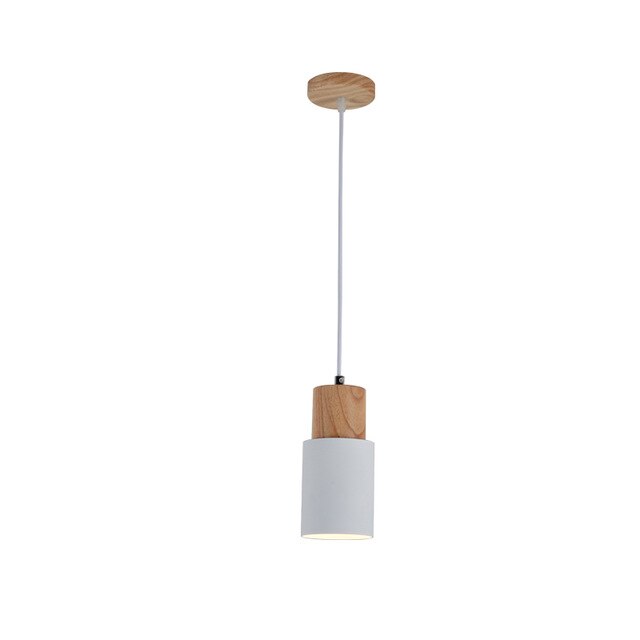 Wood base pendant lit