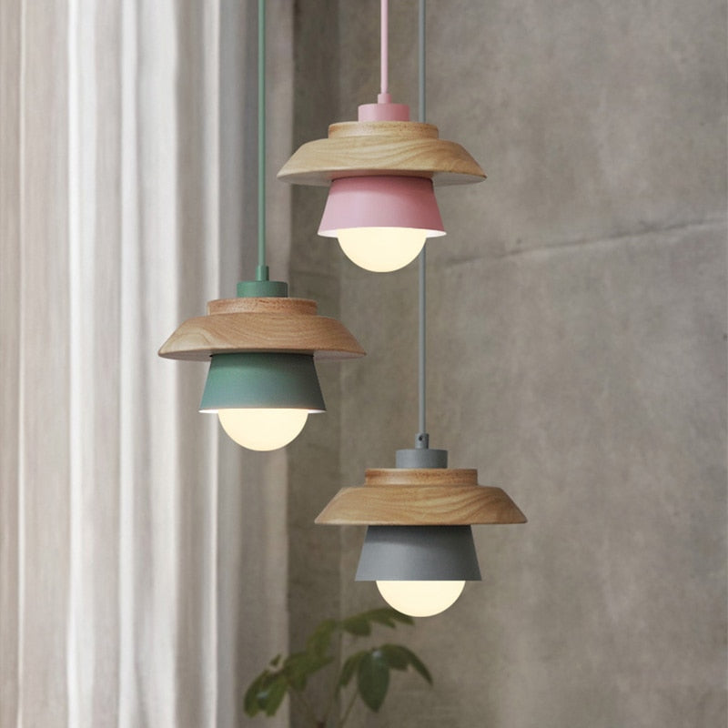 Nordic Wood Collar Pendant Light