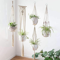 Macrame Plant Hangers, Set of Four