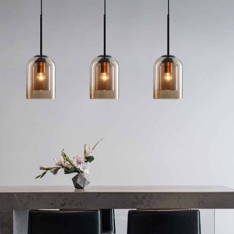 Coloured Glass Pendant Light 15cm