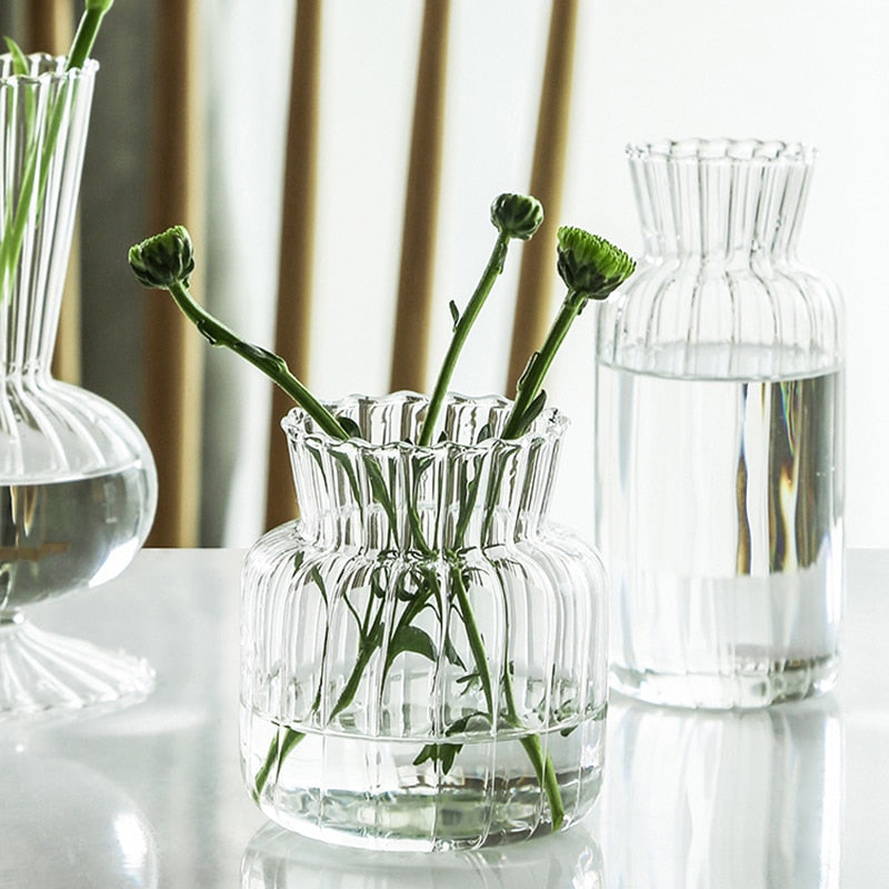 Petal Textured Glass Vases