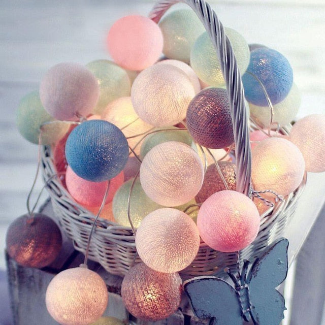 Cotton Ball LED String Lights