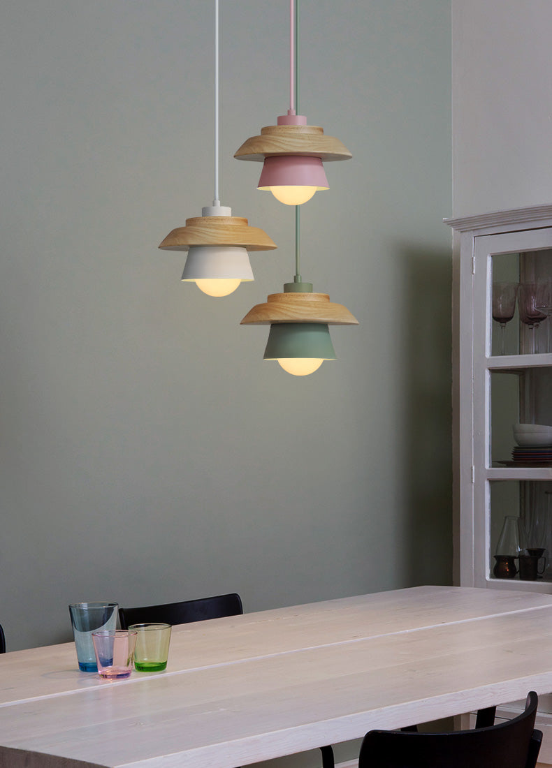 Nordic Wood Collar Pendant Light