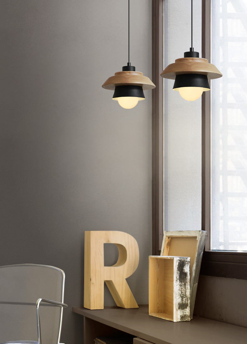Nordic Wood Collar Pendant Light