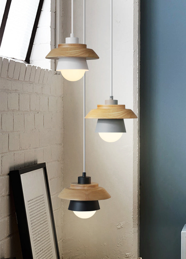 Nordic Wood Collar Pendant Light