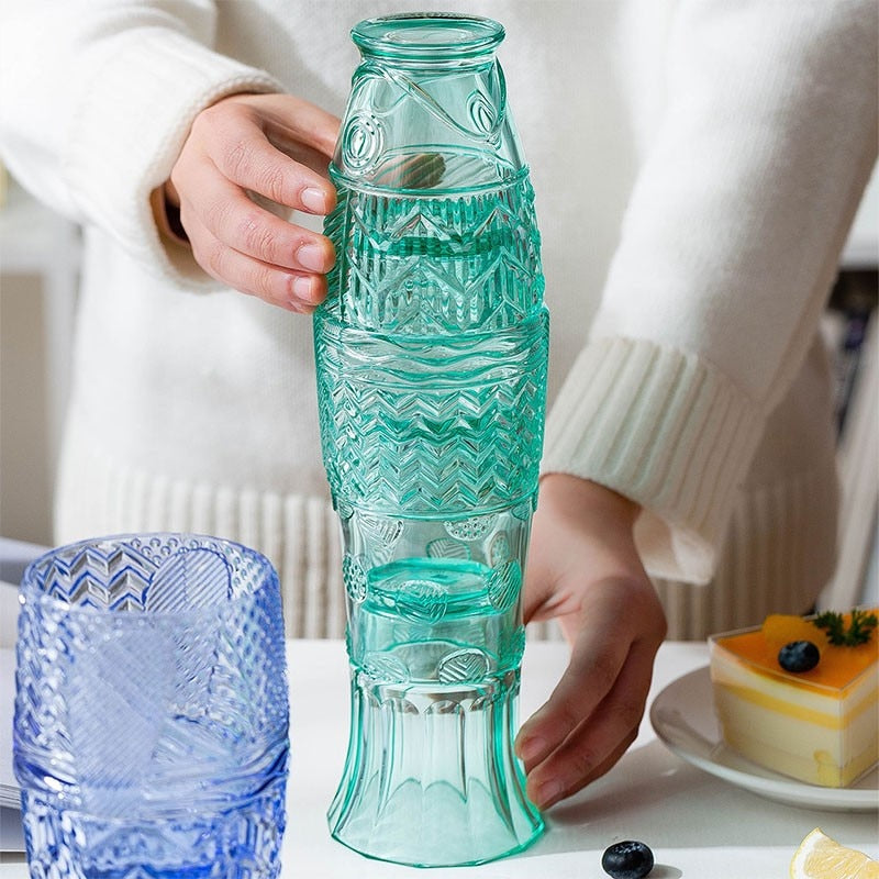 Koi Form Coloured Glass Set