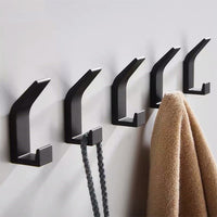 Aluminium Wall Hooks, Set of Five, 7cm